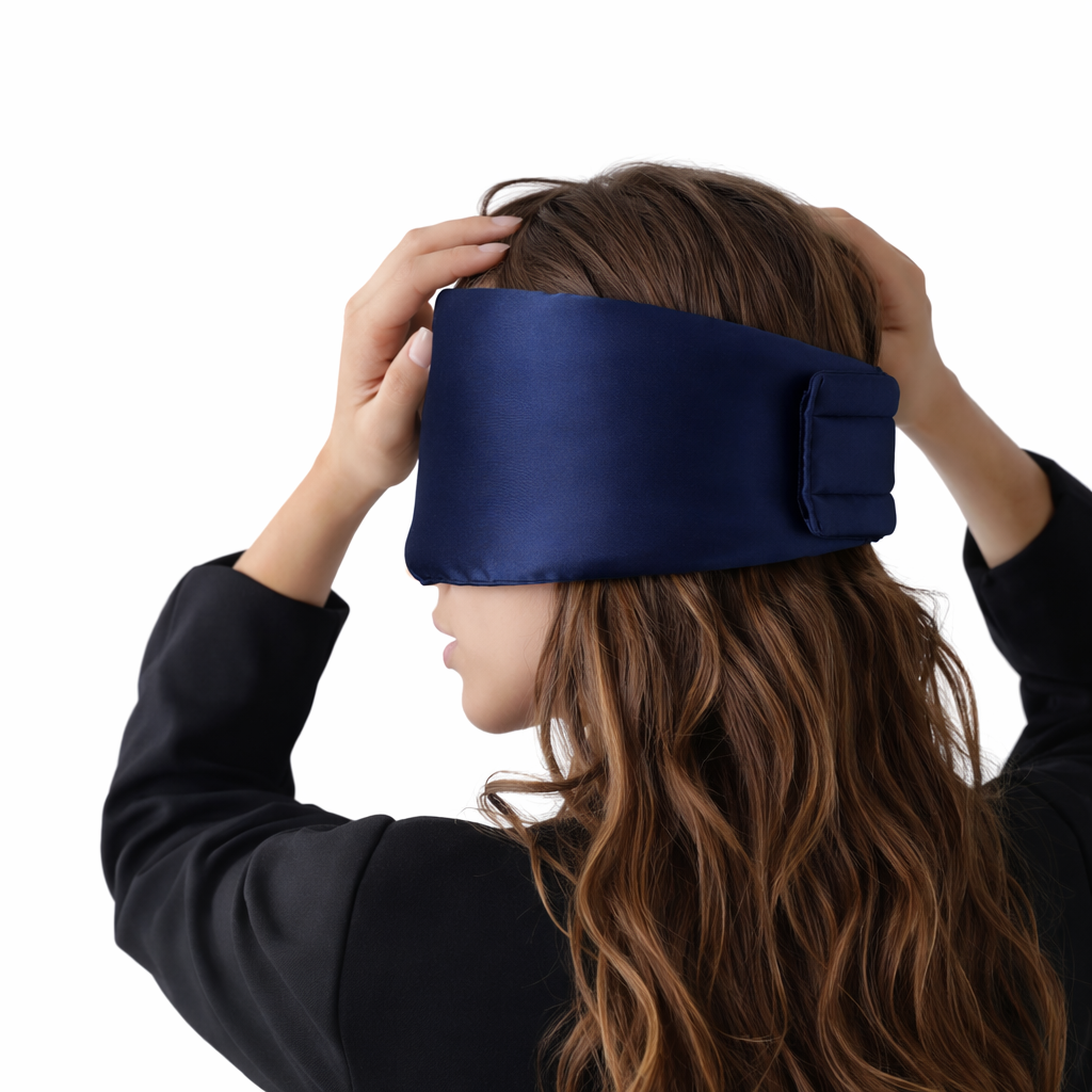 Signature Mulberry Silk Mask — Midnight Blue